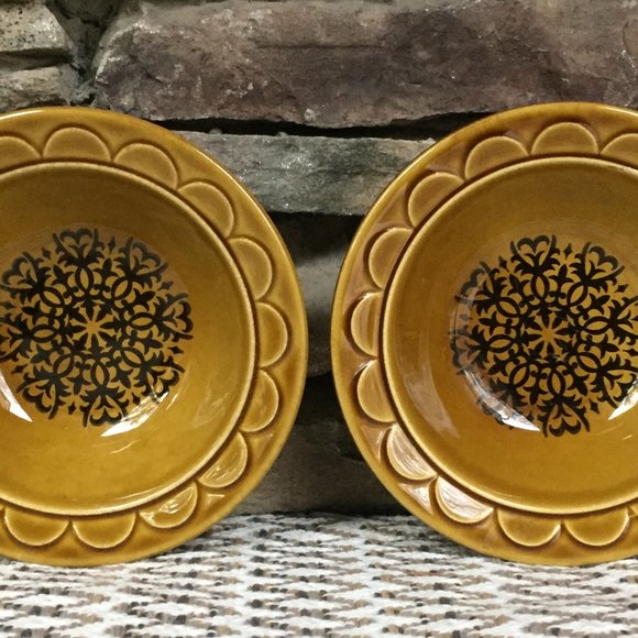 Vintage Other - Vintage Golden Seville Stoneware Bowls Japan Retro